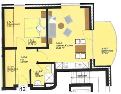 Grundriss der Unterkunft Ferienwohnung Hohe Lith