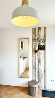 Ein Bett oder Betten in einem Zimmer der Unterkunft Lust auf Meer - Appartement Ferienwohnung Terrasse kleine Hunde willkommen Nähe Nordsee