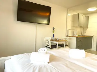 Küche/Küchenzeile in der Unterkunft Studio-Apartment im Haus Frauenpreiss FeWo 404
