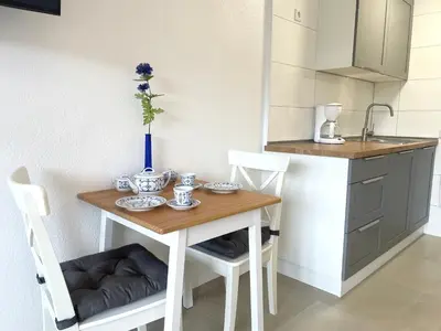 Küche/Küchenzeile in der Unterkunft Studio-Apartment im Haus Frauenpreiss FeWo 404