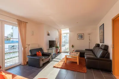 Ein Sitzbereich in der Unterkunft Haus Seewind Wohnung 4