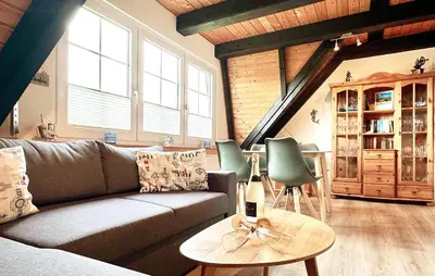 Ein Sitzbereich in der Unterkunft Beautiful Apartment In Dithmarschen