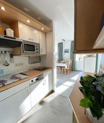 Küche/Küchenzeile in der Unterkunft Ferienwohnung Gooß im Haus Pavillon