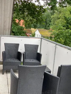 Ein Sitzbereich in der Unterkunft Pension Holter Deel