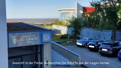 Grundriss der Unterkunft Apartment 103 im Haus Seehütte direkt am Strand in Cuxhaven Duhnen mit Seesicht in der Ferne