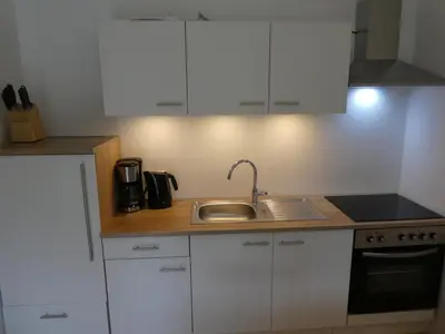 Küche/Küchenzeile in der Unterkunft Ferienwohnung Nordlicht