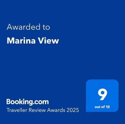 Ein Zertifikat, Auszeichnung, Logo oder anderes Dokument, das in der Unterkunft Marina View ausgestellt ist