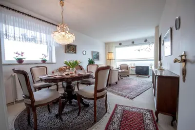 Ein Sitzbereich in der Unterkunft Strandnahe Ferienwohnung FB12.01