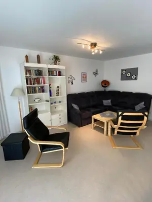 Ein Sitzbereich in der Unterkunft Haus Windjammer