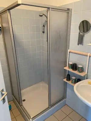 Ein Badezimmer in der Unterkunft Haus Windjammer