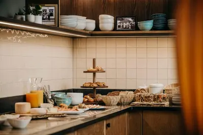 Küche/Küchenzeile in der Unterkunft Boutique-Hotel Zur alten Post - Stammhaus