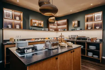 Küche/Küchenzeile in der Unterkunft Boutique-Hotel Zur alten Post - Stammhaus