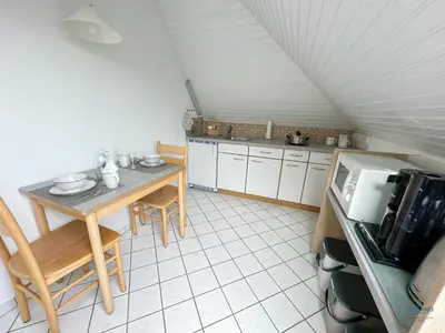 Küche/Küchenzeile in der Unterkunft Refugium Storchenwiese Wohnung 1