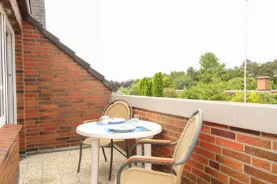 Ein Balkon oder eine Terrasse in der Unterkunft Refugium Storchenwiese Wohnung 2