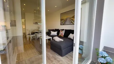 Ein Sitzbereich in der Unterkunft Haus Wattn Traum Whg 1 - Wunderschöne luxuriöse Ferienwohnung für bis zu 6 Personen