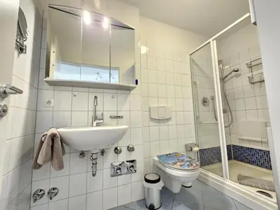 Ein Badezimmer in der Unterkunft Nordseebrandung C4.5
