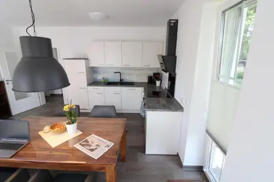 Küche/Küchenzeile in der Unterkunft Ferienhaus im Angerdorf
