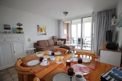 Ein Sitzbereich in der Unterkunft Horizont Wohnung 3