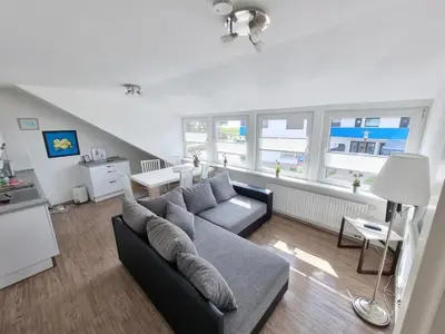 Ein Sitzbereich in der Unterkunft Haus Itjen 5 Watt'nblick