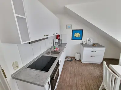 Küche/Küchenzeile in der Unterkunft Haus Itjen 5 Watt'nblick