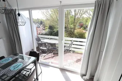 Ein Balkon oder eine Terrasse in der Unterkunft Meerhaus 1 OG