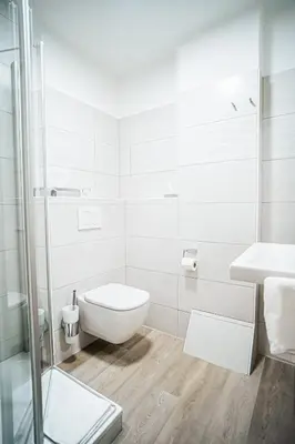 Ein Badezimmer in der Unterkunft Hotel Seeschwalbe