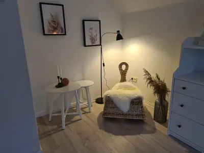 Ein Bett oder Betten in einem Zimmer der Unterkunft Ferienwohnung Elwetritsch an der Nordsee