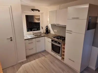 Küche/Küchenzeile in der Unterkunft Ferienwohnung Elwetritsch an der Nordsee