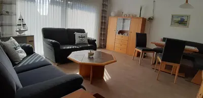 Ein Sitzbereich in der Unterkunft Am Ringwall 11