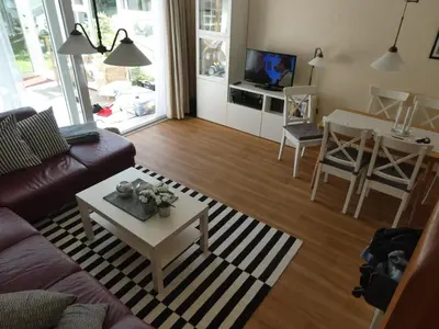 Ein Sitzbereich in der Unterkunft Kampweg 18