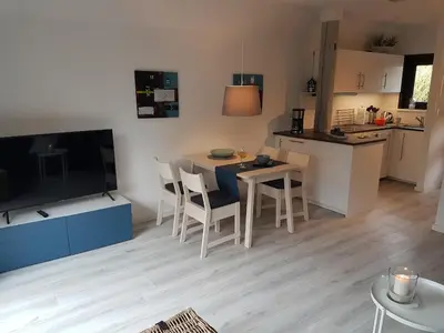 Küche/Küchenzeile in der Unterkunft Kampweg 4