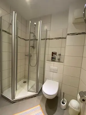Ein Badezimmer in der Unterkunft Haus Zyrus, Ferienwohnung 10