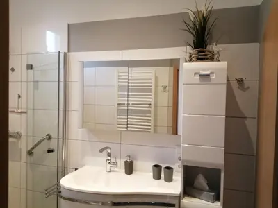 Ein Badezimmer in der Unterkunft Steinmarner Bude 3