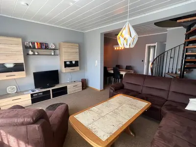 Ein Sitzbereich in der Unterkunft Ferienhaus Hoppas