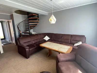 Ein Sitzbereich in der Unterkunft Ferienhaus Hoppas