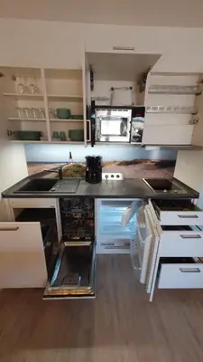 Küche/Küchenzeile in der Unterkunft Duhner Meerblick