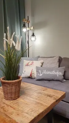 Ein Sitzbereich in der Unterkunft Duhner Meerblick