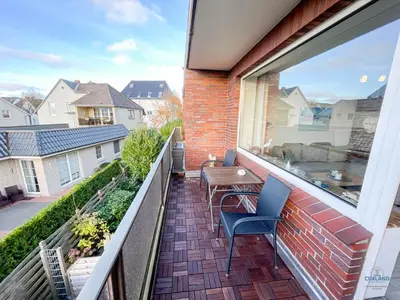 Ein Balkon oder eine Terrasse in der Unterkunft Haus Elbe Döse Wohnung 9