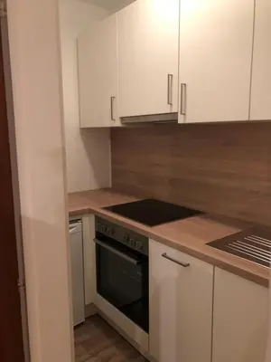 Küche/Küchenzeile in der Unterkunft KüstenKoje Büsum