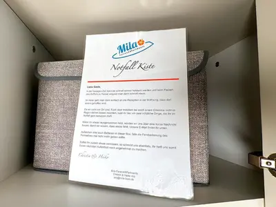 Ein Zertifikat, Auszeichnung, Logo oder anderes Dokument, das in der Unterkunft Sanibel Island -by Mila FerienARPartments- Büsum Zentrum eigener Parkplatz ausgestellt ist