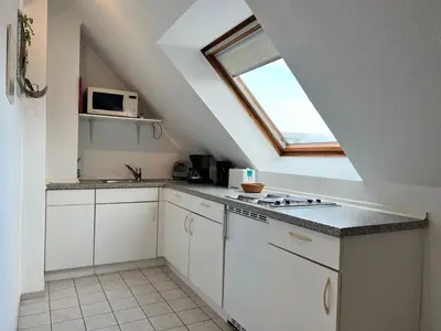 Küche/Küchenzeile in der Unterkunft Meeresbrandung, Ferienwohnung 55