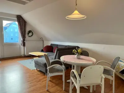 Ein Sitzbereich in der Unterkunft Meeresbrandung, Ferienwohnung 55