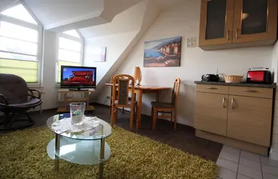 Küche/Küchenzeile in der Unterkunft Haus Elbe 1, Whg 38