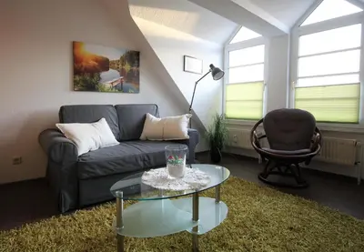Ein Sitzbereich in der Unterkunft Haus Elbe 1, Whg 38