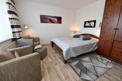 Ein Bett oder Betten in einem Zimmer der Unterkunft Haus 