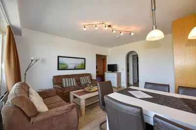 Ein Sitzbereich in der Unterkunft Haus 