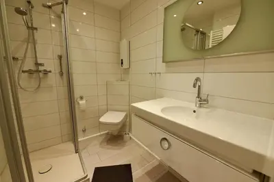 Ein Badezimmer in der Unterkunft 