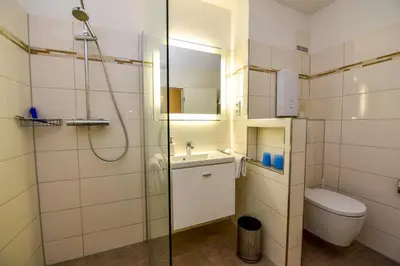 Ein Badezimmer in der Unterkunft 
