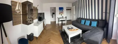 Ein Sitzbereich in der Unterkunft Deichsuite