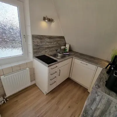 Küche/Küchenzeile in der Unterkunft Haus Nordseeschatz Appartement 14 Sonnendeck